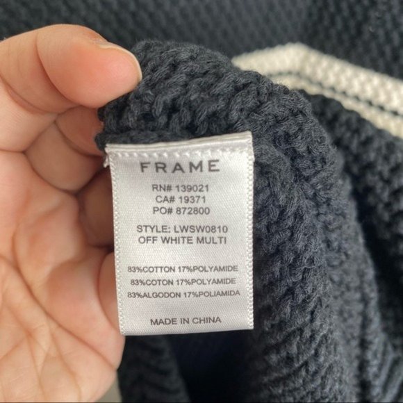 Frame Open Knit Striped Midi Dress Size XS - Picture 5 of 7